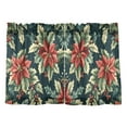 thumbnail image 7 of Yayeee Kitchen Curtains Tier Pair Light Filtering 27"x24" Rod Pocket Short Cafe Window Panel, Retro Christmas Poinsettia, 7 of 7