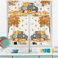 thumbnail image 3 of Fall Kitchen Curtains, Fall Decor for Home Gnomes Truck Valances for Windows, Autumn Thankgiving Kitchen Curtains and Valances Set Fall Decorations for Home, 27x24 2 Panel & 54x18 Inch Tier Set, 3 of 6