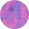 thumbnail image 1 of Ahgly Company Machine Washable Indoor Round Transitional Heliotrope Purple Area Rugs, 7' Round, 1 of 7