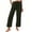 Army Green, variant on Summer Spring Pants for Women Casual Drawstring Elastic Waisted Cropped Pant Solid Color Wide Leg Beach Vacation Trousers Khaki M