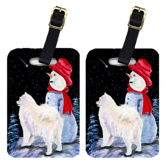 Pair of 2 Samoyed Luggage Tags
