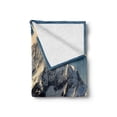 thumbnail image 2 of Mountain Soft Flannel Fleece Throw Blanket, Snowy Mountain Summit Clouds in the Sky Tranquility in Wild Nature Theme, Cozy Plush for Indoor and Outdoor Use, 50" x 60", White Black Blue, by Ambesonne, 2 of 6