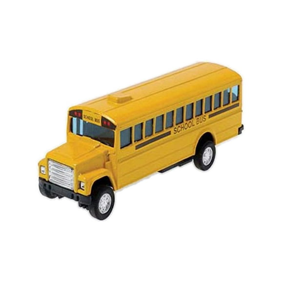US Toy 4.5" Metal Pull Back And Go Yellow Die Cast School Bus Toy Car Vehicle