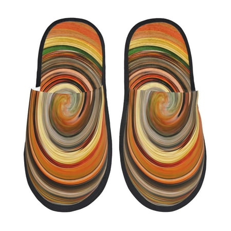 

Qekee Colorful Swirl print Slippers for Women and Men Fluffy Cute Cozy House Slipper Funny Furry Bedroom Slippers for Women Indoor -Medium