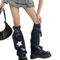 thumbnail image 2 of Womens Lolitas Flared Jeans Long Socks Star Leg Warmers Harajuku Punk Denims Boot Socks Y2K Fashion Ankle Heap Socks, 2 of 12