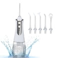 thumbnail image 1 of Guardurnaity 350ml USB recargable 5W hilo dental eléctrico 3 modos chorro inalámbrico portátil IPX6 puntas de irrigador de a prueba de agua cuidado de los oídos, 1 of 6