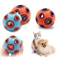 thumbnail image 1 of Pelota elástica para perros, pelota de juguete resistente a las mordeduras con campana, pelotas de goma, pelota de juguete para perros, pelota de juego para mascotas para perros, pelota de juguete para perros a prueba de mordeduras, 1 of 8