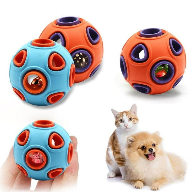 Estink Bite Resistant Dog Ball Elastic Dog Ball Toy Bite Resistant Dog Ball With Bell Rubber Balls Dog Toy Ball Pet Play Ball For Dogs Bite Proof Dog