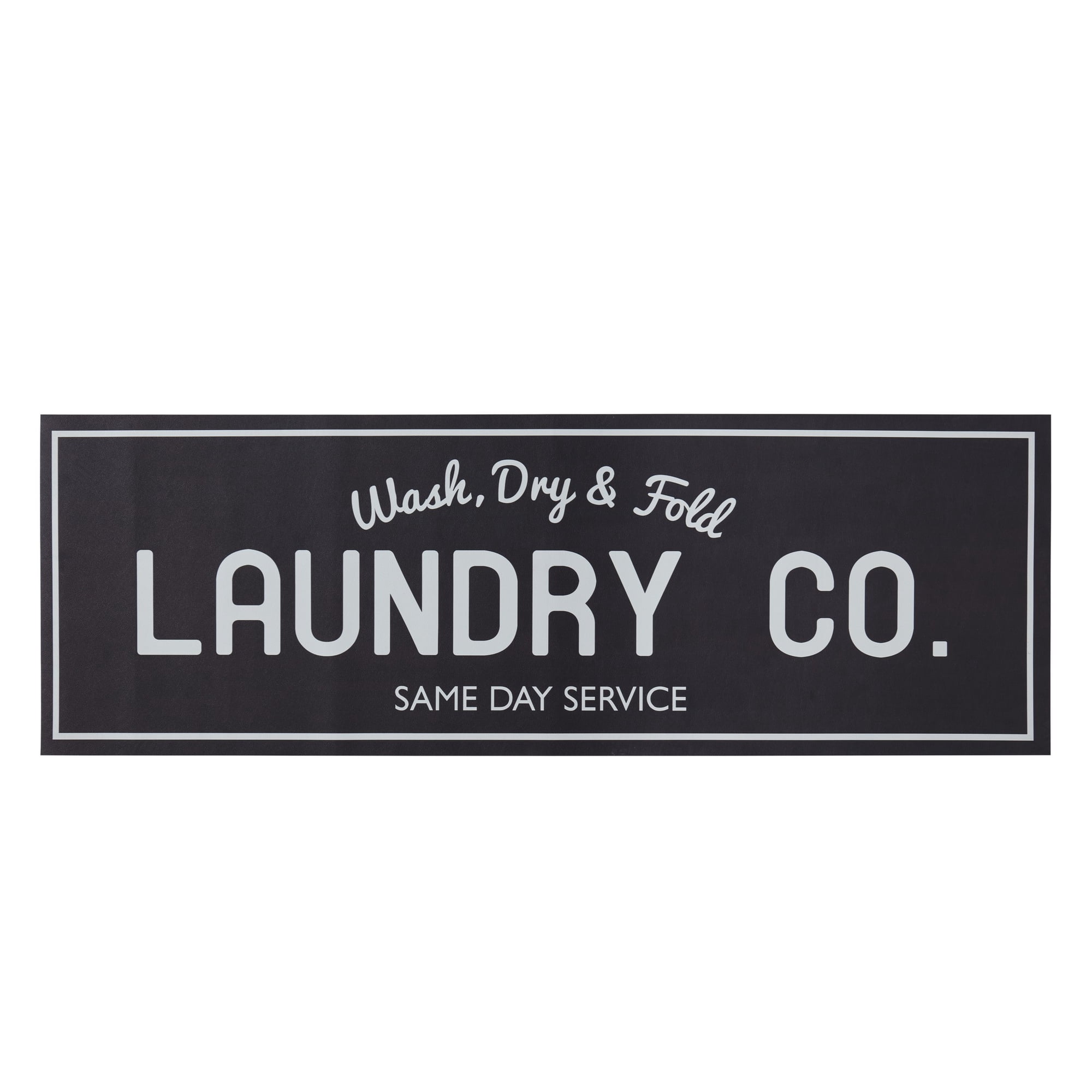 Mainstays 20 in x 59 in Laundry Indoor Runner Rug, Black