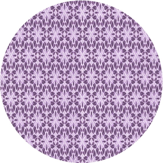 Ahgly Company Machine Washable Indoor Square Transitional Orchid Purple Area Rugs, 3' Square