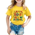 thumbnail image 4 of PMVFHDE Hauts Courts pour Fille Garçon et Fille Mode Décontractée Imprimé Col Rond T-Shirt Manches Courtes Ample Jaune, 3-4 Ans, 4 of 4