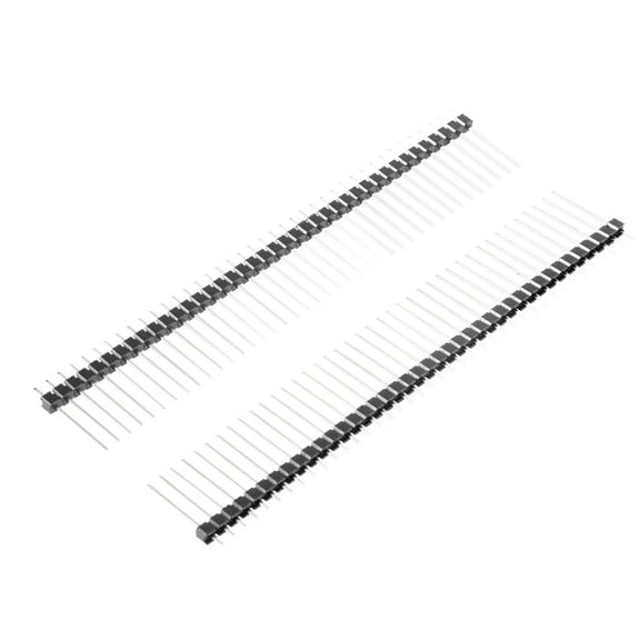 30Pcs 2.54mm Pitch 40-Pin 19mm Length Single Row Straight Pin Header Strip