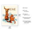 thumbnail image 2 of Rome Italy - Fountain of Neptune - Vintage Travel Poster by David Klein c.1950s - Fine Art Matte Paper Print (Unframed) 20x26in, 2 of 4