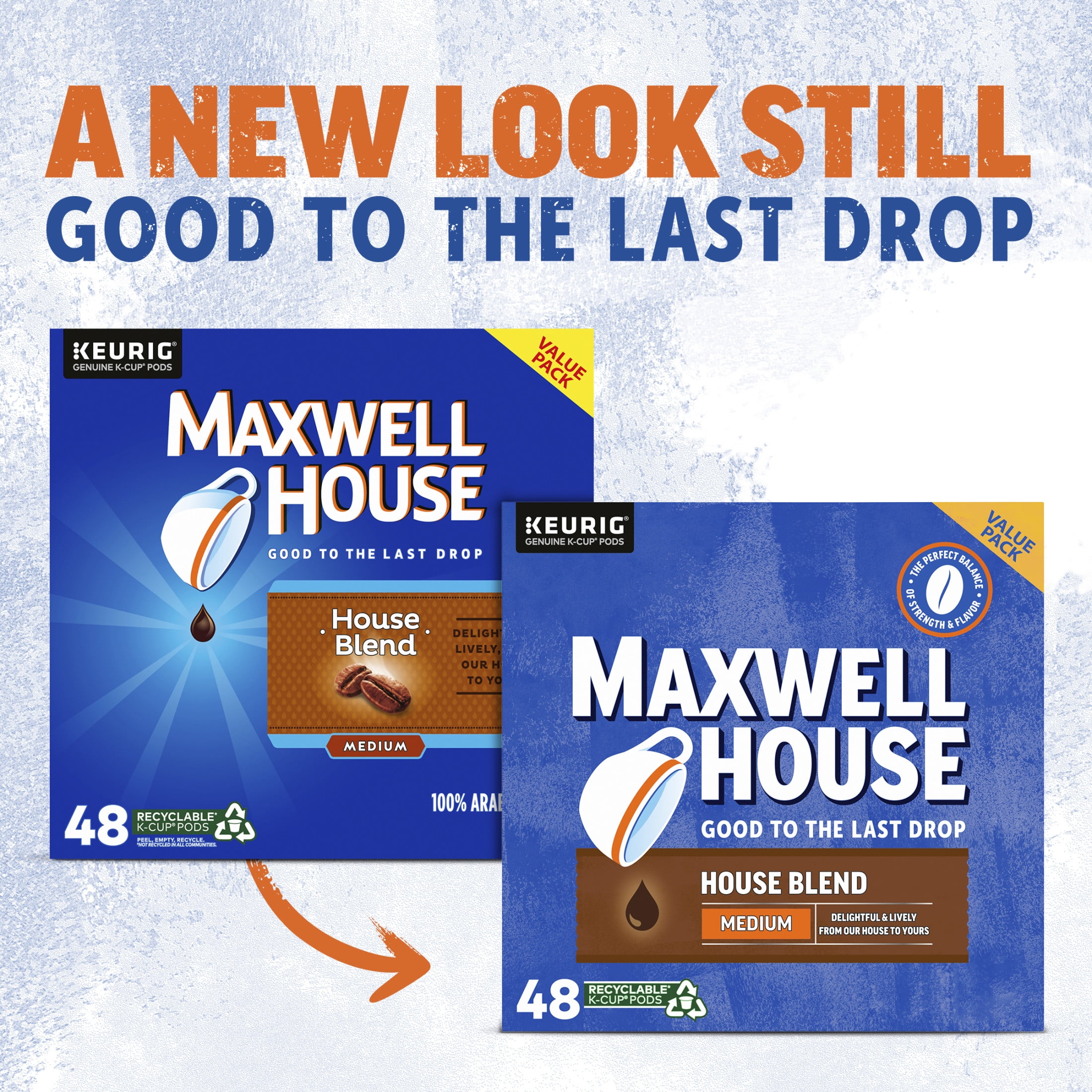 Maxwell House House Blend Medium Roast K-Cup® Coffee Pods, 48 Count. Box