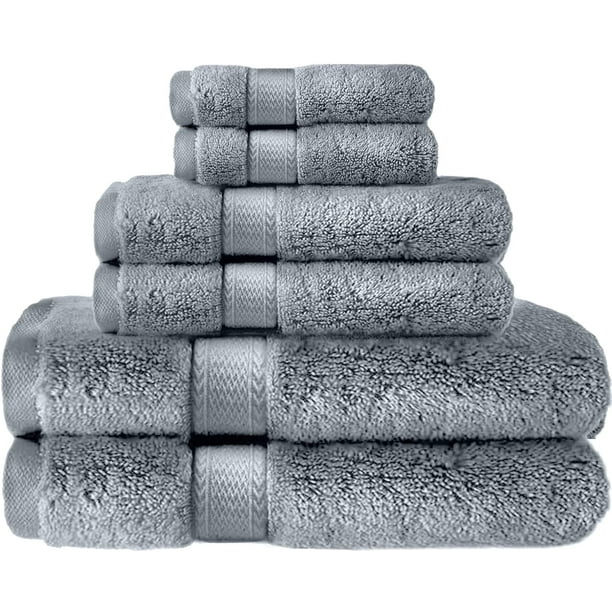 Canadian Linen Light Grey Premium Bathroom Towel Set 6 Pack 2 Pack