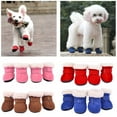 thumbnail image 6 of 4pcs Pet Cat Shoes Winter Dog Boots Warm Puppy Cat Rain Snow Booties Footwear for Small Dogs, 6 of 6