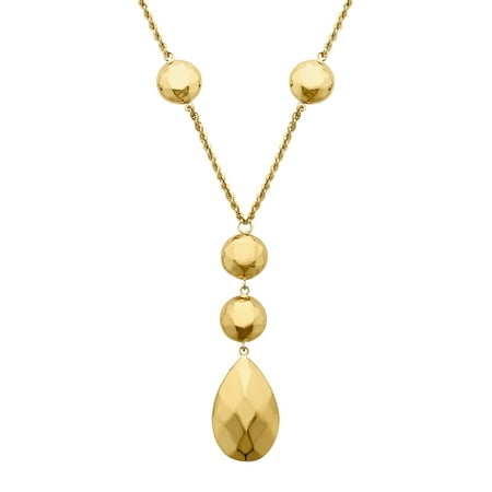 Simply Gold Faceted Drop Pendant Necklace in 14kt Gold