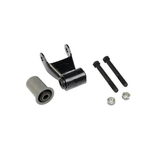 Rear Leaf Spring Hanger Shackle - Compatible With 1999-2015 Chevy Silverado 1500 (Rearward, Curved Center)