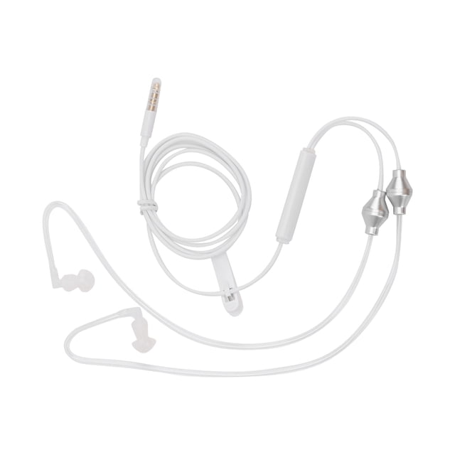 Air Tube Headset, Headset Mic For Phone, Wired Headphone With 2 X Pair Of Spare Earplug For Air Tube Headphone White,Black