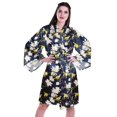 thumbnail image 1 of Moomaya Printed Womens Kimono Sleeve Robes Satin Silk Getting Ready Bridal Robe Coverup, 1 of 7