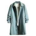 thumbnail image 1 of Weiqiqre Denim Jacket for Men Long Sleeved Lapel Button Casual Denim Washed Work Shirt Jacket, Fall Winter Utility Mid Jean Overcoat Jacket, 1 of 5