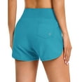 thumbnail image 3 of Rigardu swim shorts women Women's Swim Shorts with Pockets High Waisted Board Swimsuit Bathing Shorts Bathing Suit Bottom Boy Shorts Swimsuit Bottom Wide Elastic Band Swimbottom Green + L, 3 of 6