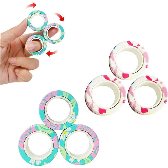 Anneaux magnétiques Fidget Toys Jouets de soulagement de l'anxiété Anneaux magnétiques Fidget Rings pour l'anxiété Fidget Ring Kids Adult Magic Finger Spinning Ring Soulage l'anxiété