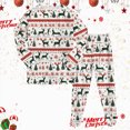 thumbnail image 2 of sdbrld Little Kids Christmas Pajamas Boys Girls Unisex PJs Clothes Set Long Sleeve Fall Winter Sleepwear Top and PJ's Pants 2 Piece Light Green Sizes 6-7 Years, 2 of 9