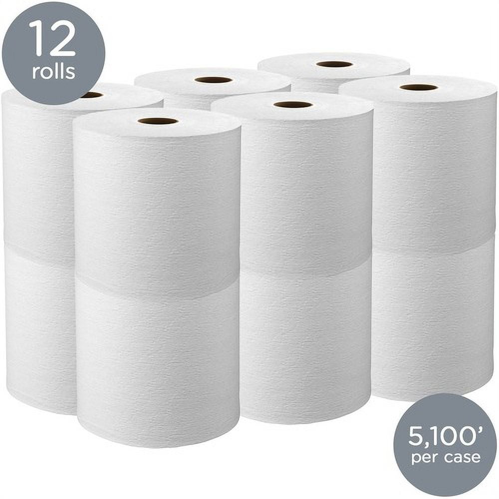 Kleenex Professional Universal Hard Roll Paper Towels, Bulk (01080), Hardwound 1.5" Core, Premium Absorbency Pockets, White (12 Rolls at 425' Each, 5,100'/Case)