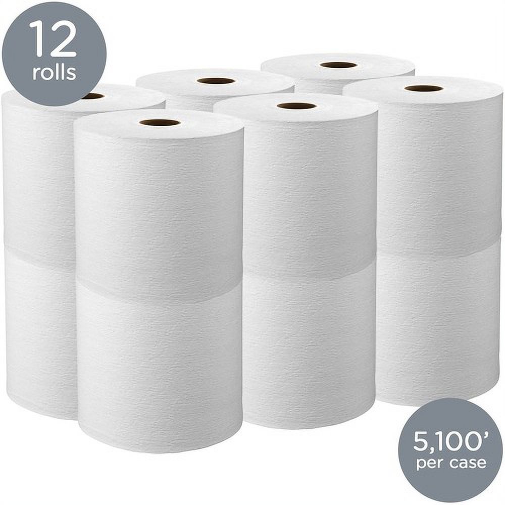 Scott Hard Roll Towels 8" x 425 ft - White - Paper - Absorbent, Nonperforated - 12 / Carton - image 2 of 7