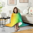 thumbnail image 4 of Wearable Blanket,Rainbow Tie Dye Ink Pattern Hooded Wearable Flannel Blanket for Adults & Teens,Winter Poncho Shawl Wrap Cape Cozy Anti-Pill,50"x60", 4 of 5