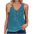 thumbnail image 2 of Women's Tank Tops Floral V Neck Sleeveless Casual Loose Fit, 2 of 4