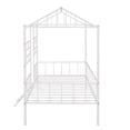 thumbnail image 5 of Metal House Bed with Roof and Windows, Twin Size Platform Bed Frame with Full-Length Guardrails and Ladder, Multifunctional Low Platform Bed Tent Bed, Can Bed Decorated, No Box Spring Needed, White, 5 of 7
