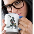 thumbnail image 2 of 3drose, Ninja Monster Cartoon Character, 11oz Two-tone Blue Mug, 2 of 6
