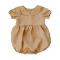 thumbnail image 2 of JIAYUE Romper Dresses For Girls Short Sleeve Solid Color Drop Shoulder Collared Mid Length Onesie Polo For Toddler Stylish Casual Wear, 2 of 4