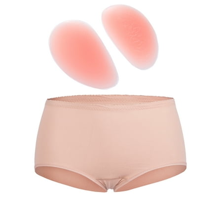 Silicone Panties LELINTA Removable Silicone Butt Pad Butt Lifter Enhancer Panty Underwear Push Up Padded Panties Brief Body Shapewear Black/Beige ()