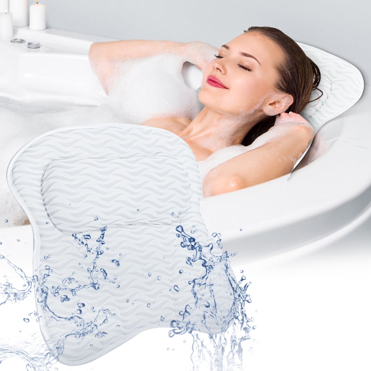 SAWAKE Bath Pillow Luxury Bathtub Pillow, Ergonomic Bath Spa Pillows