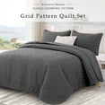 thumbnail image 3 of Exclusivo Mezcla King Size Quilt Bedding Set, Lightweight Soft Grey King Bedspreads Coverlets with Geometric Stitched Pattern, 3 of 8