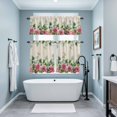 thumbnail image 3 of Spring Pink Roses Kitchen Curtains Sets for Windows 36 Inch Length, Pastoral Eucalyptus Leaves Rustic Burlap Rod Pocket Window Treatments Tier Curtains and Valances Set for Bedroom/Bathroom, 3 of 8