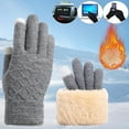 thumbnail image 2 of Fuwddey Winter Gloves for Women Fleece lined Touch Screen Elastic Warm Thermal Knit Lining Warm Gloves for Cold Weather Gift Snow Gloves for Running Cycling, 2 of 4