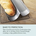 thumbnail image 4 of Chicago Metallic Perforated French Bread Pan - Non-Stick Baguette Pan | For Baking Crisp, Golden-Brown Crust - Heavy-Weight Aluminum Bread Baking Tool | (16" L x 9" W x 2.5" H) - Dishwasher Safe, 4 of 6