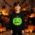 thumbnail image 2 of SJLDQY Halloween Glow In The Dark Sweatshirts for Boys Hallowmas Pumpkin Graphic Sweatshirt Fall Winter Lined Long Sleeve Crew Neck Pullover Tops, 2 of 4