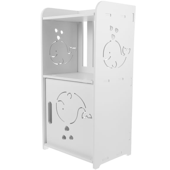 Raindrops White Wood Small Nightstand for Bedroom with Storage Shelf and Stable Construction 19.7x15.8x23.6 inches
