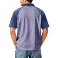 thumbnail image 3 of Hogleaql Men's Polo T-Shirts Big & Tall Muscle Trendy Short Sleeve Gym Collared T-Shirt Button Casual Summer Lightweight Solid Color Tops Light Purple XL, 3 of 3