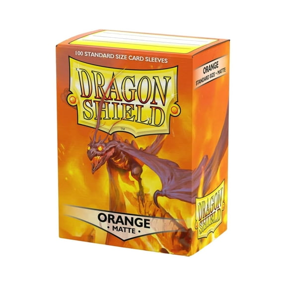 Dragon Shield Card Sleeves Orange Matte Standard Size Trading Card Protectors, 100ct