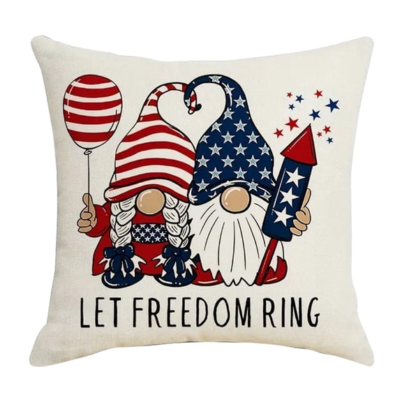 Patriotic Throw Pillow Covers for 4th of July Decor,Red White Blue Independence Day Cushion Cases,Memorial Day Outdoor Star Print Pillowcases for Couch and Sofa