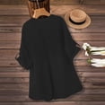thumbnail image 5 of Endives Womens Linen Shirts 3/4 Length Sleeve Womens Shirt Blouses Spring Tops 2026 Beach Vacation Summer Black, 5 of 7