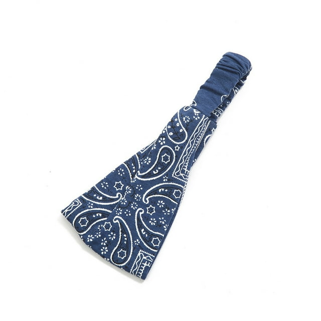 Qarigey Diademas Estampado de moda Deportes Multiusos Accesorios para el cabello Nudo floral Cara Diademas Tela Niñas azul profundo Type3 NO3