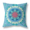 thumbnail image 1 of HomeRoots 410917 20 in. Turquoise & Rose Bijou Intérieur & Extérieur Zippé Coussin & 44; Bleu & Rouge, 1 of 1