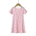 thumbnail image 2 of WOLLED Kids Girls Short Sleeve Nightgown Toddler Summer Cotton Sleep Dress Pjs Sleepwear Princess Nightdress 3-12T, 2 of 11
